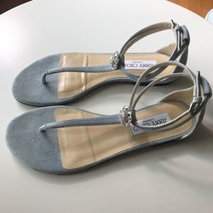 Jimmy Choo Afia Crystal-embellished Flat Sandals